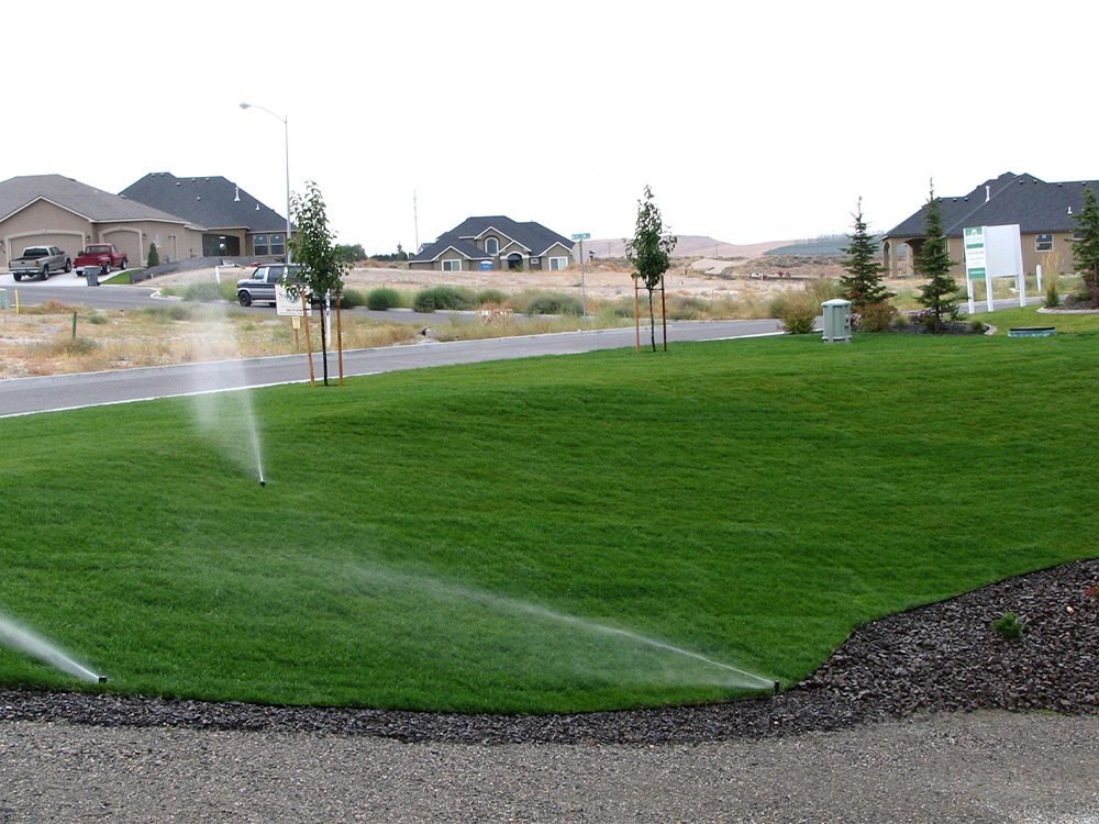 sprinklers on lawn